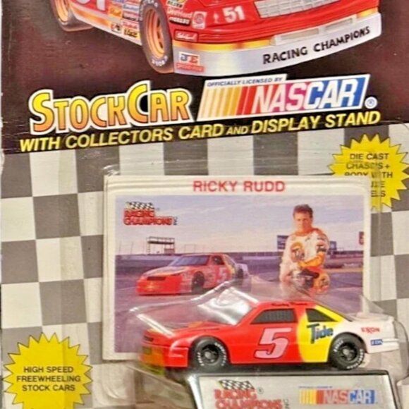 DIE CAST 1991 Racing Champions NASCAR Elliott 11 Bodine 15 Rudd 5 Card Stand LOT - Picture 5 of 6